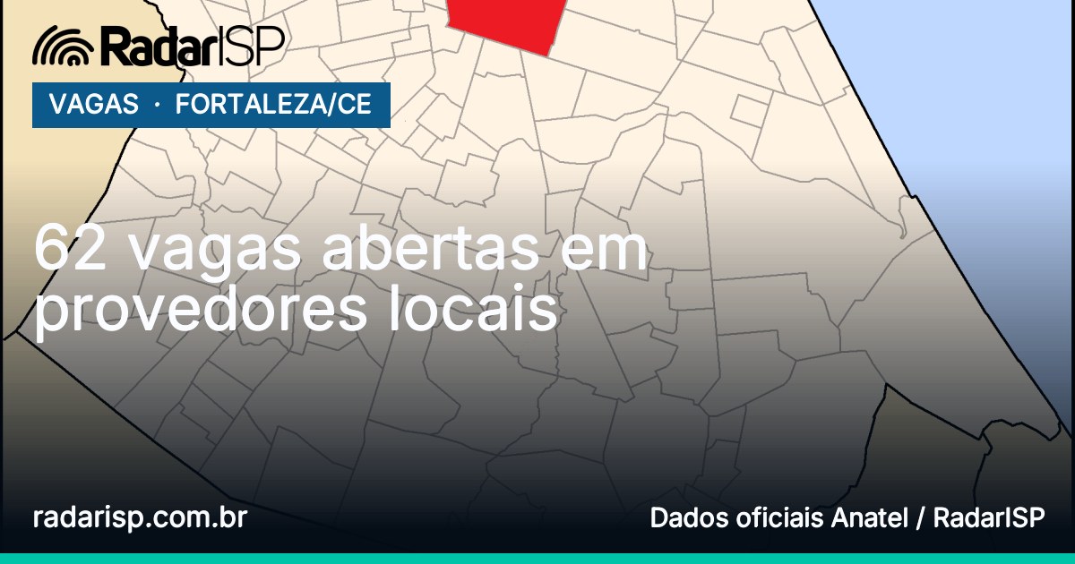 Capa 62 vagas abertas em provedores locais