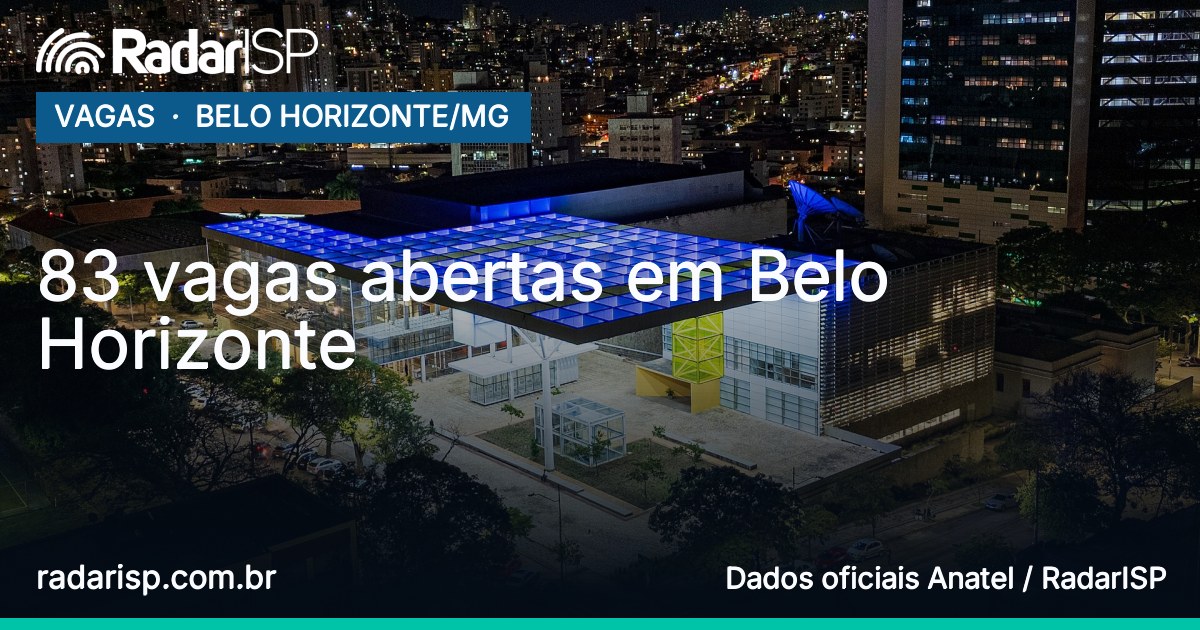 Capa 83 vagas abertas em Belo Horizonte