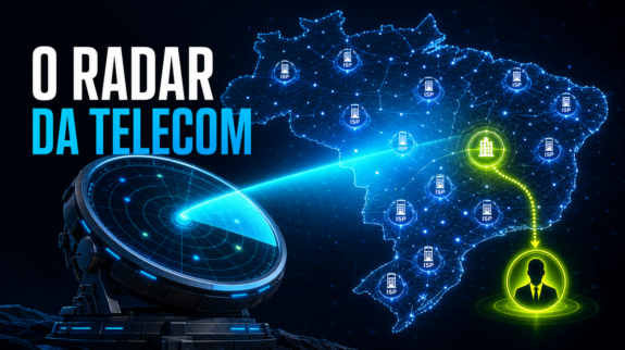 O Radar da Telecom Radar tecnológico varrendo o mapa do Brasil e identificando provedores de internet e decisores comerciais