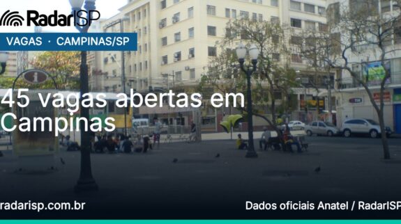 Capa 45 vagas abertas em Campinas