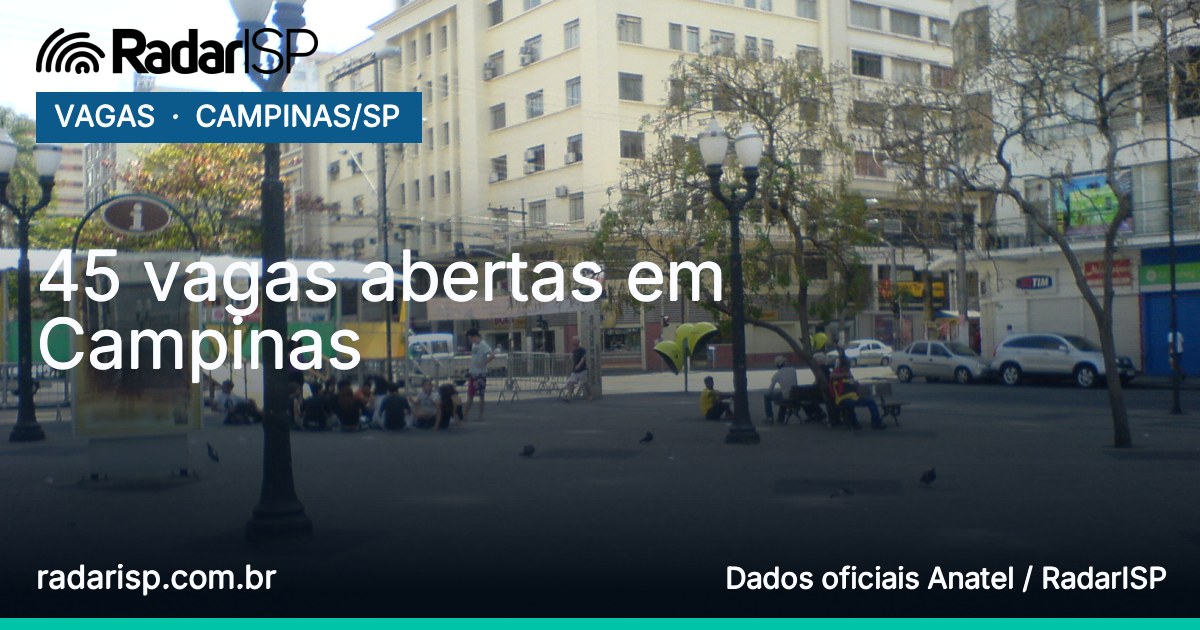 Capa 45 vagas abertas em Campinas