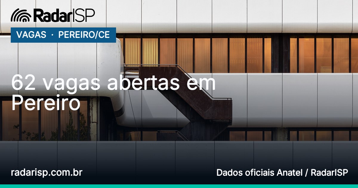 Capa 62 vagas abertas em Pereiro