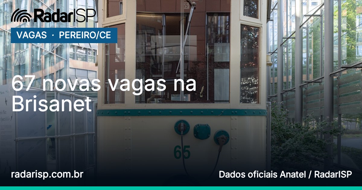Capa 67 novas vagas na Brisanet