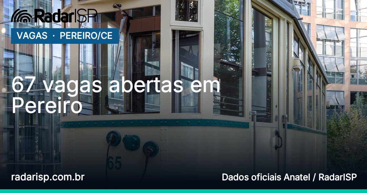 Capa 67 vagas abertas em Pereiro